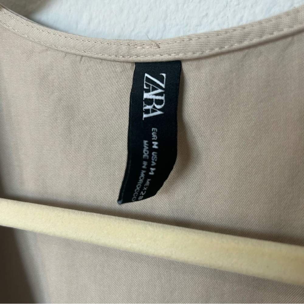 Zara Button Down Flutter Sleeves Midi Dress Mediu… - image 7